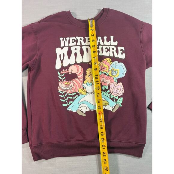 Disney Alice in Wonderland Sweatshirt Women’s Medium “We’re All Mad Here” - Picture 6 of 7